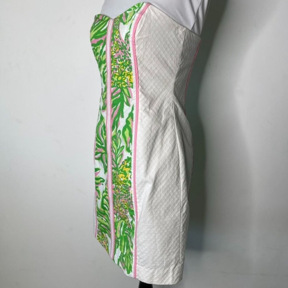 Lilly Pulitzer Angela Strapless Sweetheart Dress Resort White Pink Elephants 2 - Picture 6 of 15